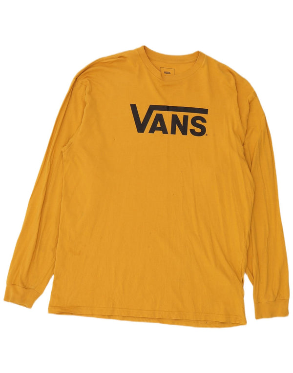 Vans Top grafico da uomo con vestibilità classica, manica lunga, XL, cotone giallo