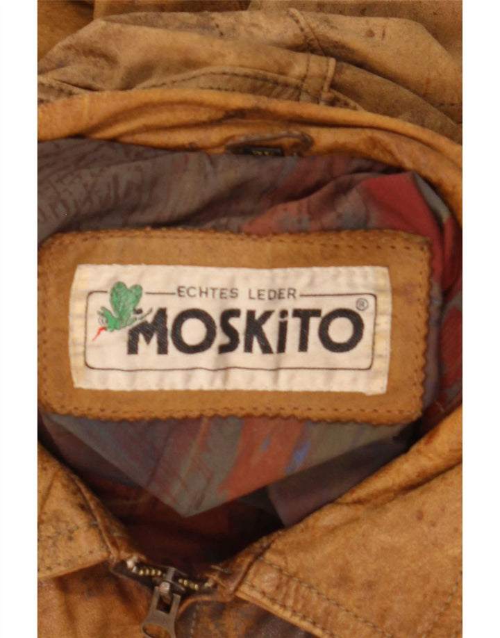 Giacca in pelle vintage da uomo UK 40 grande beige