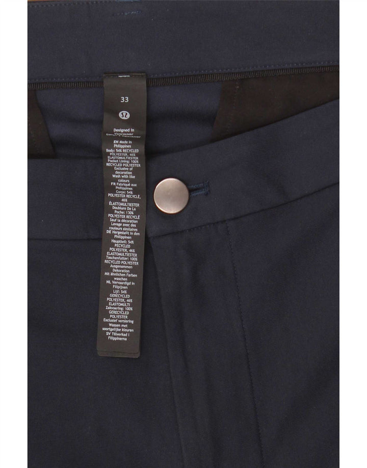 Pantaloncini chino da uomo Lululemon W33 poliestere blu navy medio
