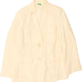 BENETTON Womens 2 Button Blazer Jacket IT 44 Medium Beige Acetate Vintage Benetton and Second-Hand Benetton from Messina Hembry 