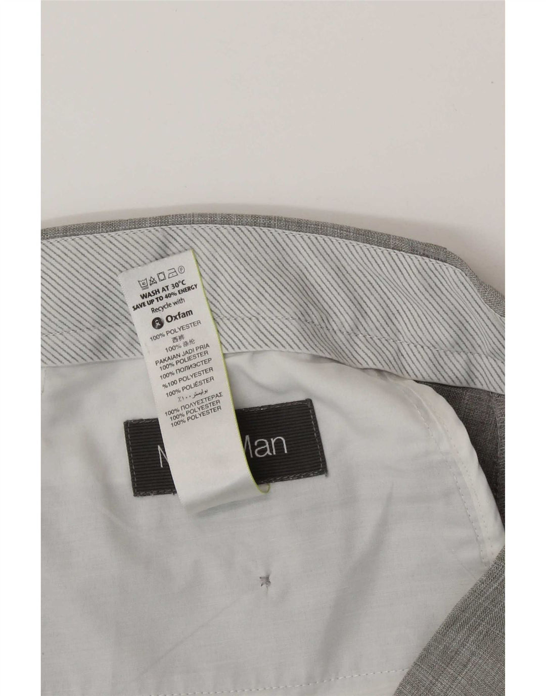 Pantaloni da abito con pegging da uomo Marks & Spencer W32 L29 poliestere grigio