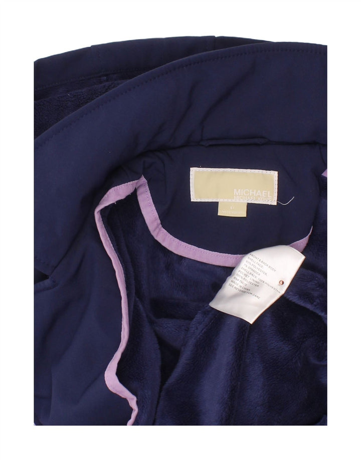 Giacca a vento con cappuccio per ragazze MICHAEL KORS 6-7 anni in poliestere blu navy