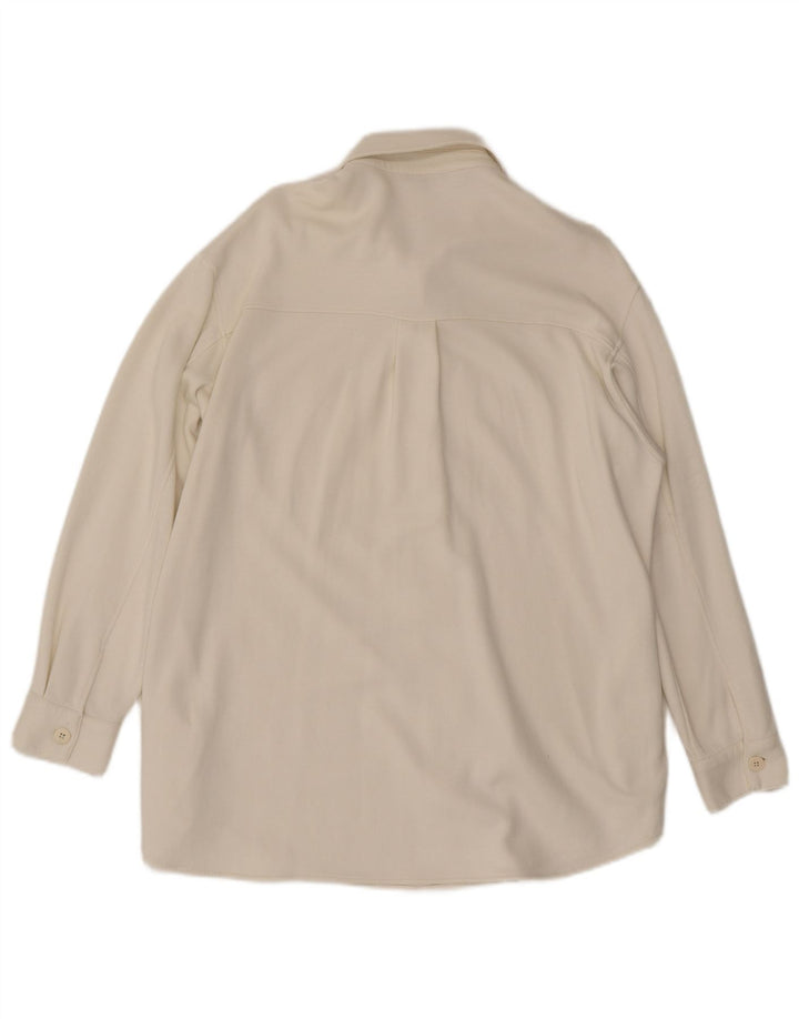 Camicia oversize da donna Massimo Dutti UK 10 piccola in nylon bianco sporco