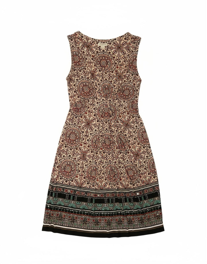 MONSOON Womens Sleeveless A-Line Dress UK 14 Medium Multicoloured Paisley