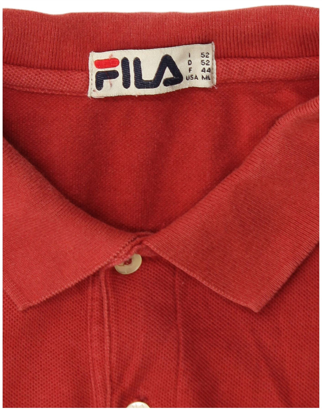 Polo da uomo FILA in cotone rosso medio