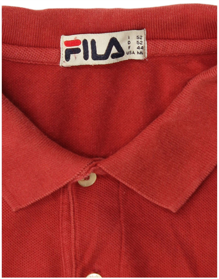 Polo da uomo FILA in cotone rosso medio
