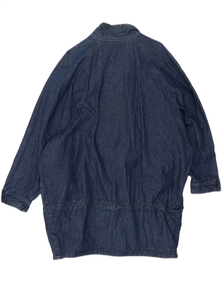 Cappotto in denim oversize da donna vintage EU 42 grande cotone blu