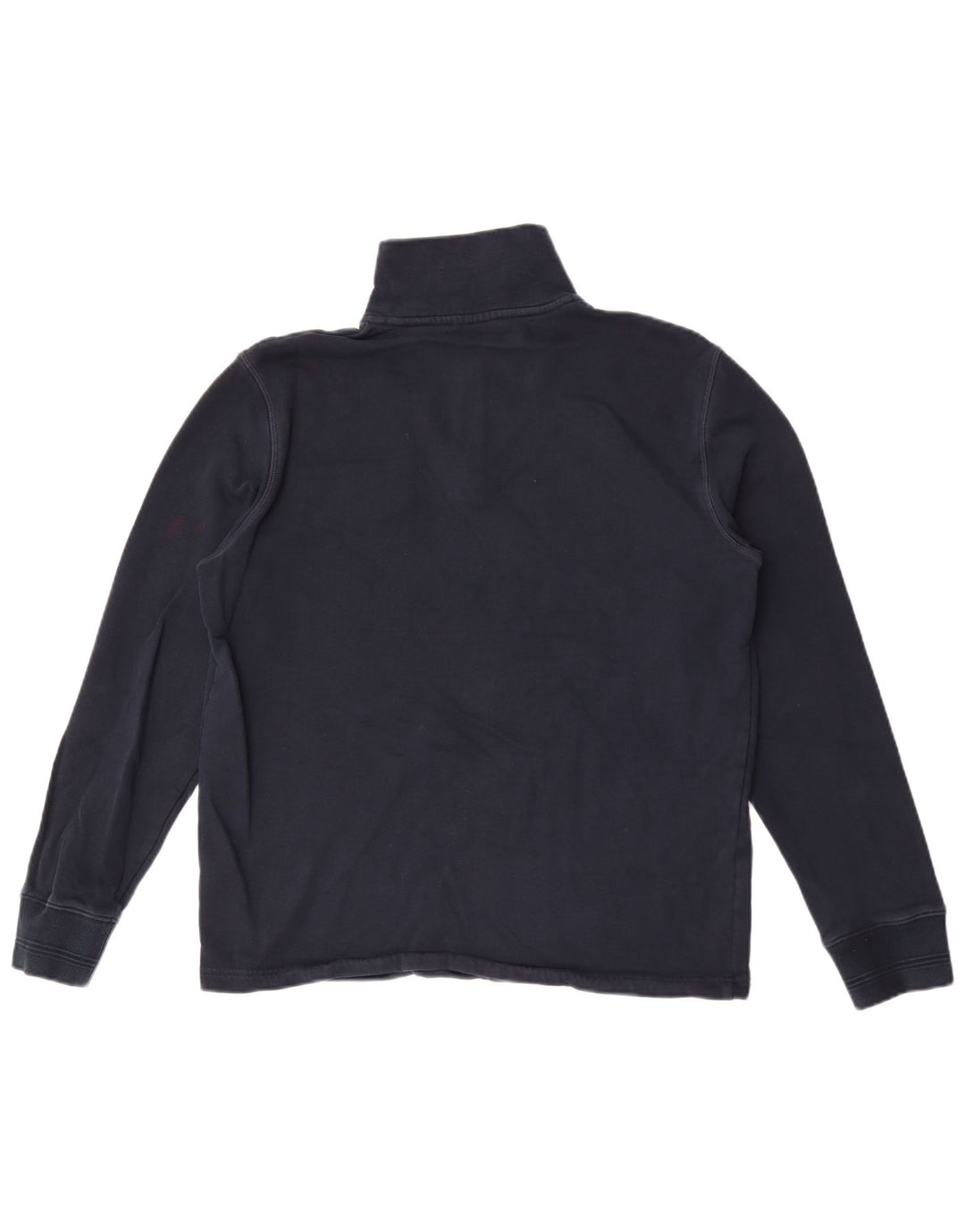 Felpa da uomo Marks & Spencer con zip e collo, media, in cotone blu navy