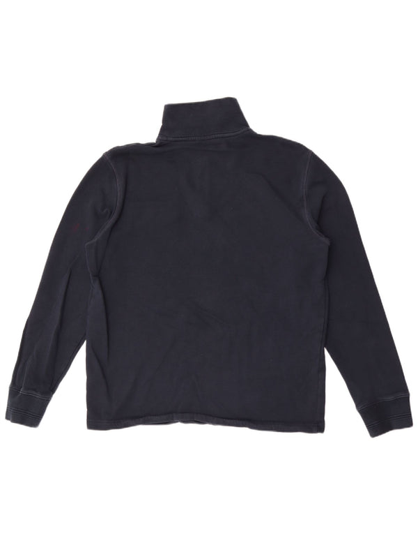Felpa da uomo Marks & Spencer con zip e collo, media, in cotone blu navy