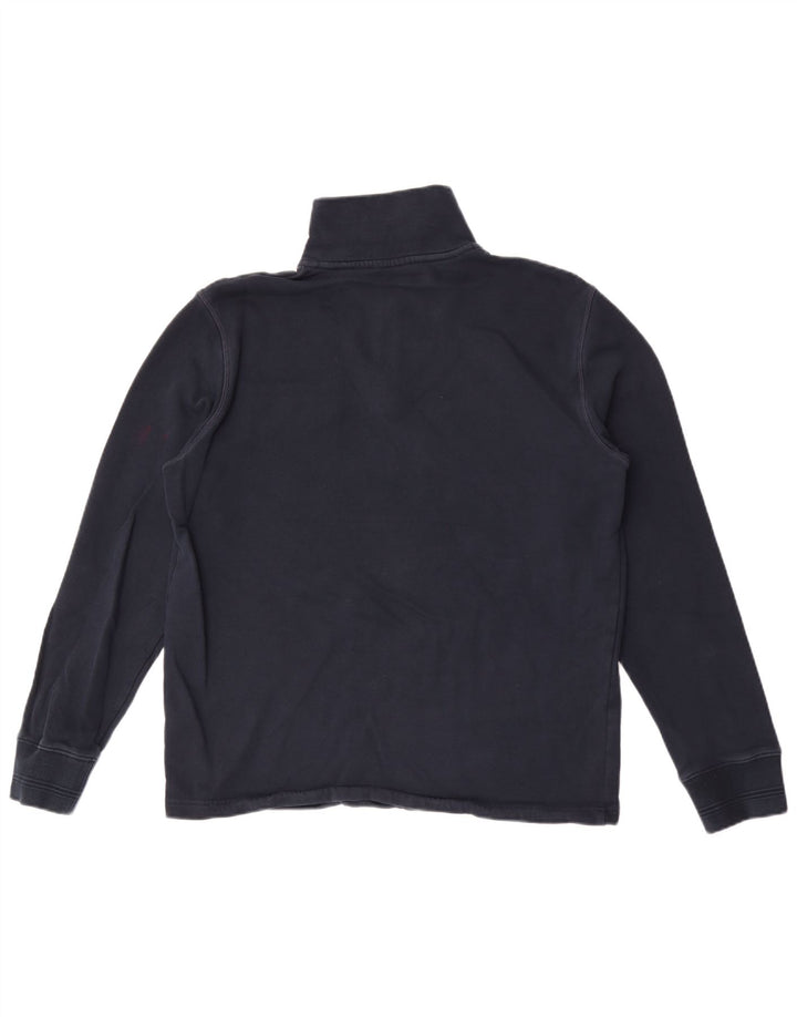 Felpa da uomo Marks & Spencer con zip e collo, media, in cotone blu navy