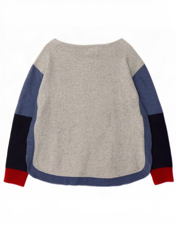 Maglione maglione con scollo a barca da donna White Stuff UK 18 XL Blocco colore grigio