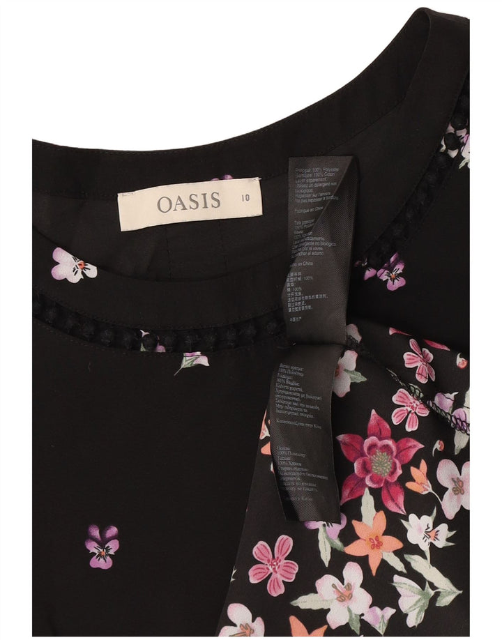 Camicetta da donna Oasis Top UK 10 Piccolo poliestere floreale nero