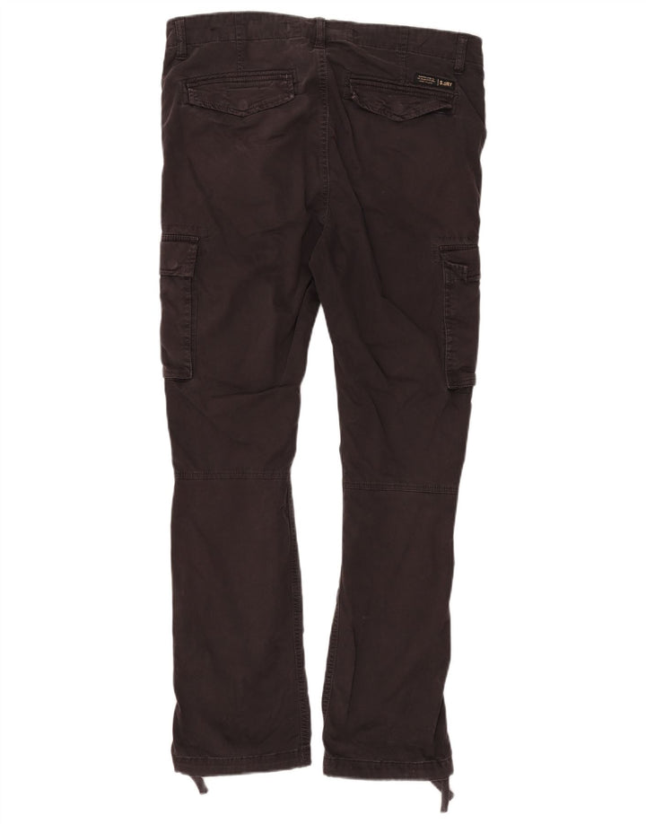 Pantaloni cargo dritti da uomo Superdry W32 L29 cotone nero