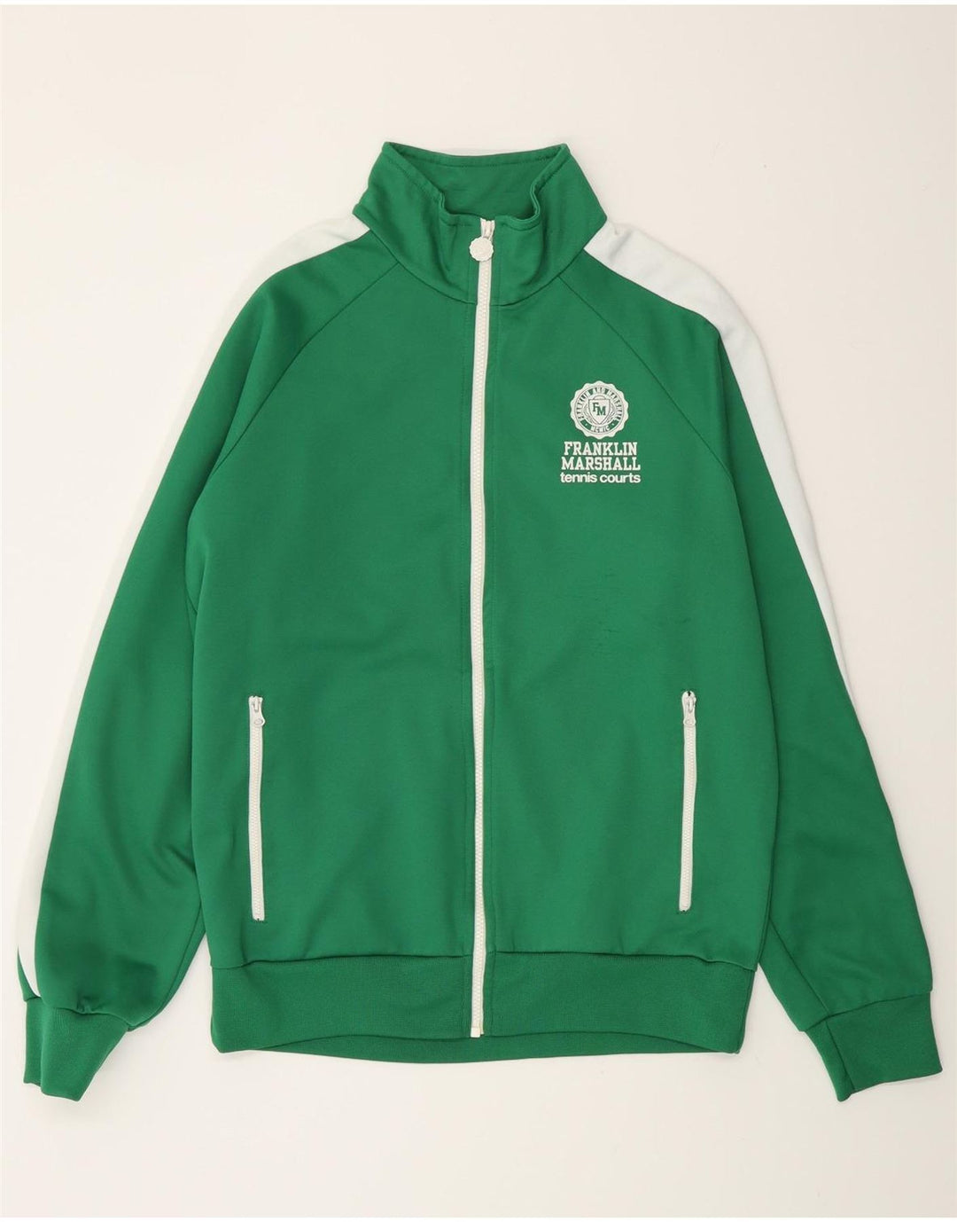 Giacca da ginnastica da uomo Franklin Marshall grande in cotone color block verde