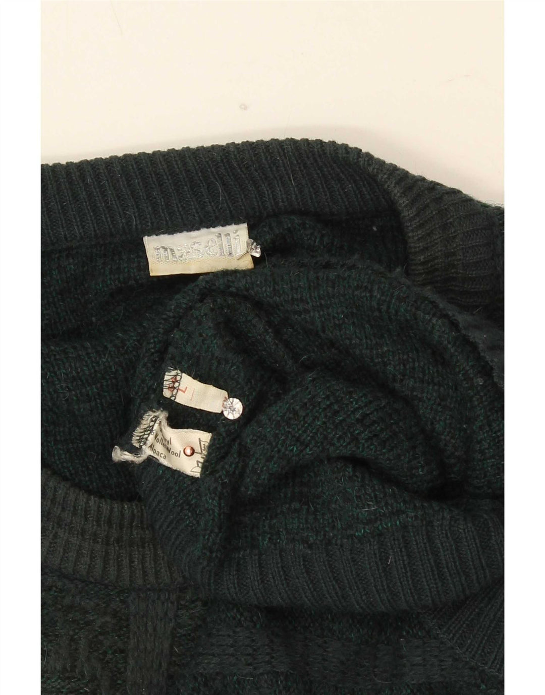 Maglione maglione girocollo da uomo vestibilità regolare Maselli grande verde geometrico