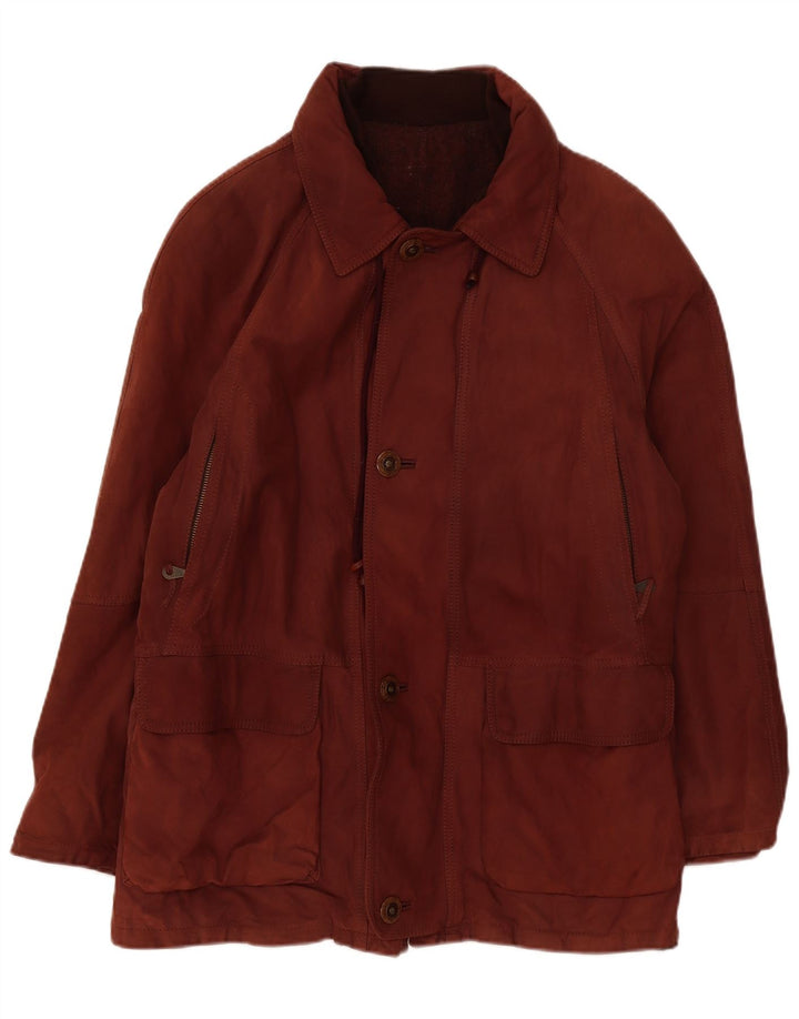 Giacca vintage in pelle scamosciata da uomo UK 42 XL Marrone