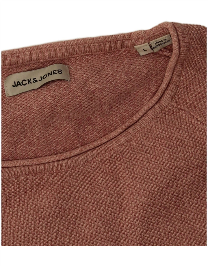 Maglione maglione girocollo da uomo Jack & Jones grande cotone rosa