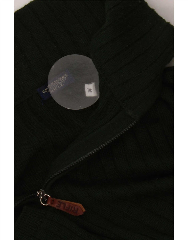Maglione da uomo con collo con zip Rifle 3XL Verde