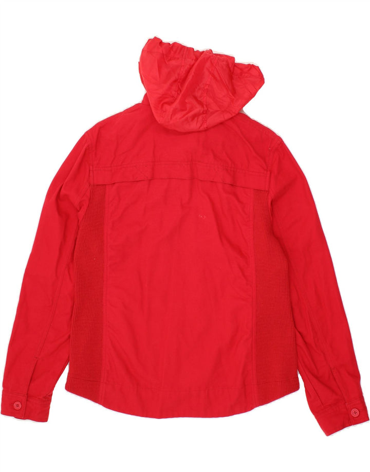 PACO Womens Hooded Bomber Jacket UK 14 Medium Red Cotton Vintage Paco and Second-Hand Paco from Messina Hembry 
