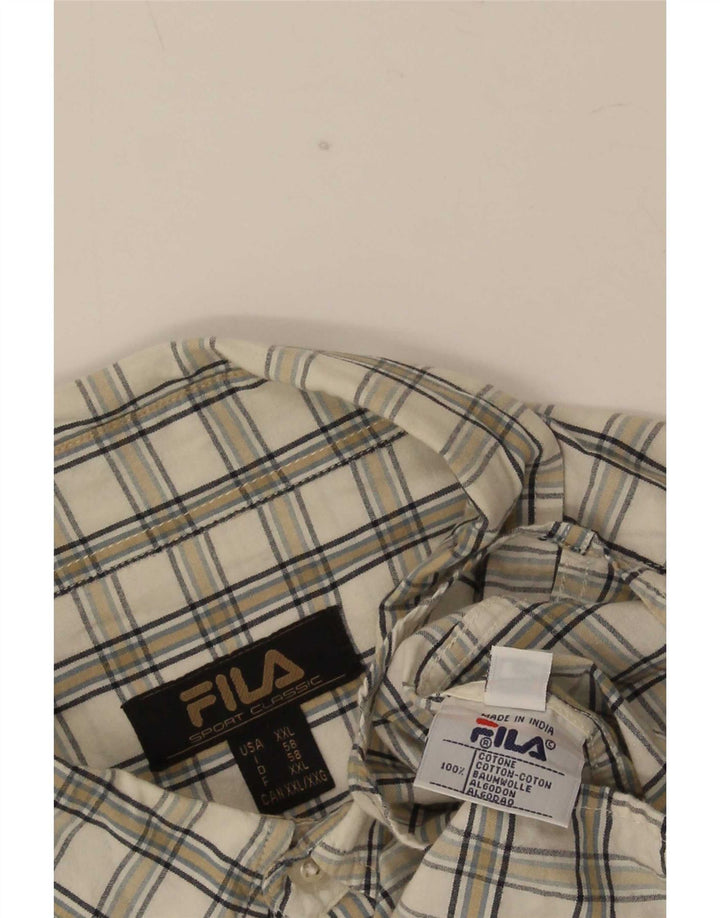 Camicia Fila da uomo 2XL in cotone a quadri bianchi