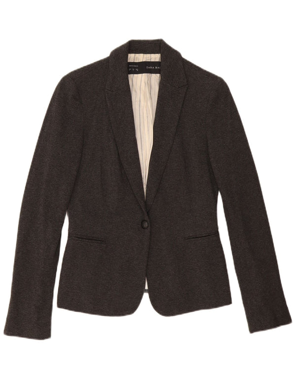 Giacca blazer da donna a 1 bottone Zara UK 10 piccola acetato grigio