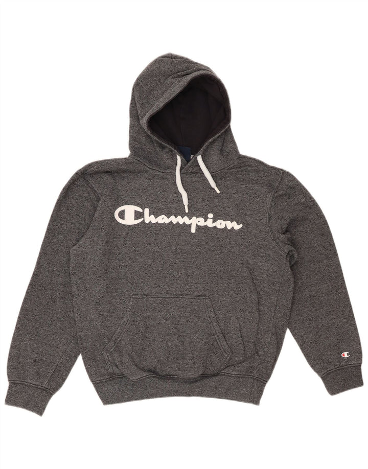 Maglione con cappuccio grafico oversize da donna CHAMPION UK 10 piccolo grigio chiazzato