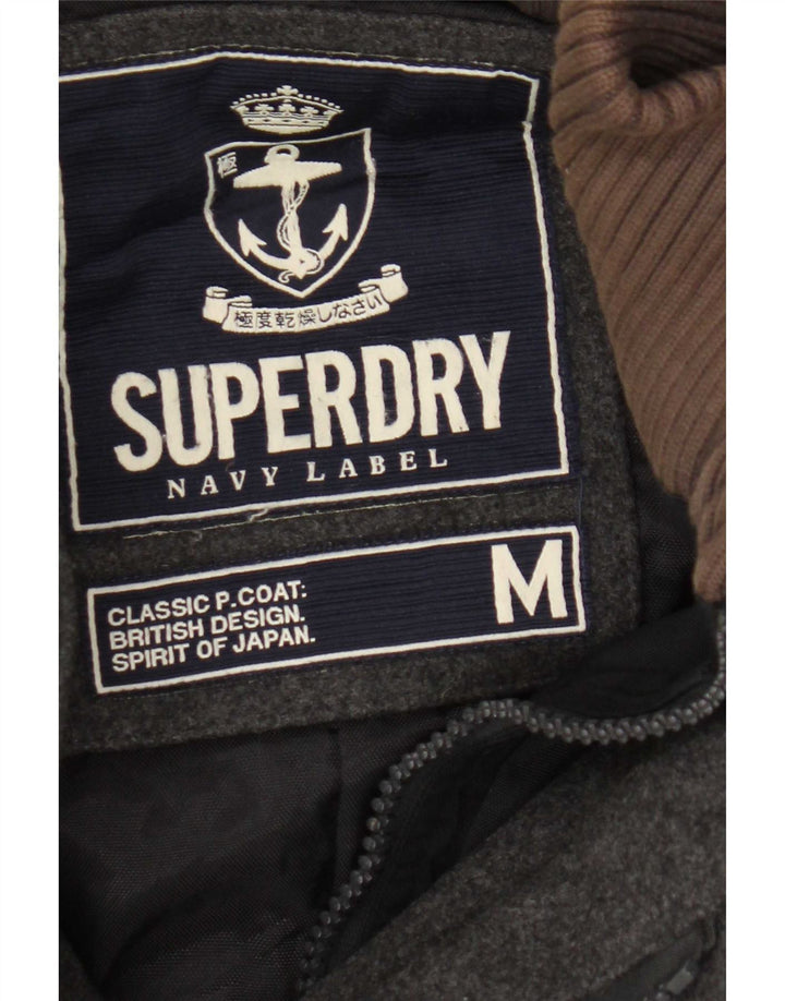 Cappotto da marinaio da uomo Superdry UK 38 lana grigio medio
