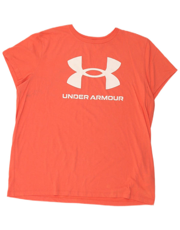 T-shirt grafica da donna Under Armour Top UK 20 2XL cotone arancione