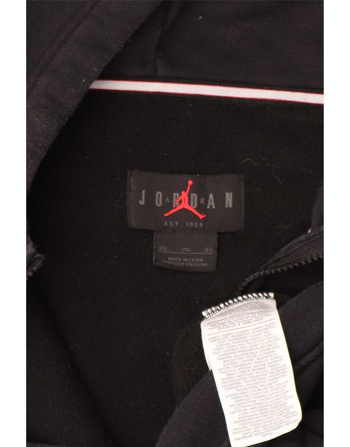 Felpa con cappuccio e zip Jordan da uomo 3XL in cotone nero