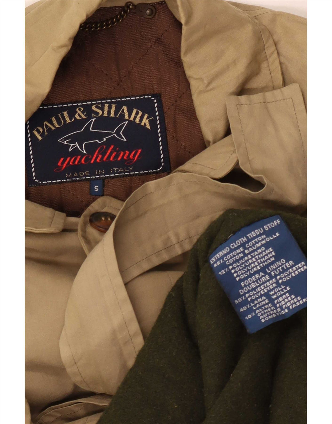 Soprabito da uomo Paul & Shark UK 36 piccolo cotone beige
