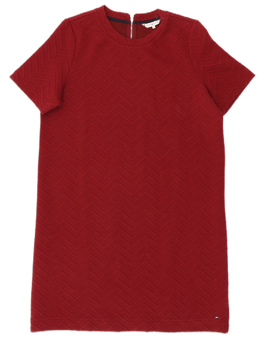 TOMMY HILFIGER Womens Basic Dress UK 16 Large Burgundy Geometric Polyester