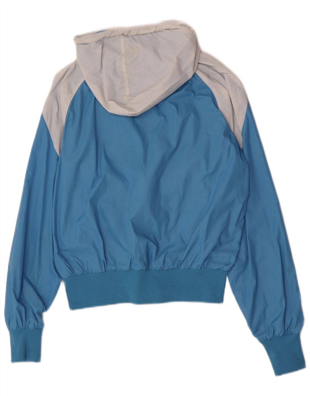 Giacca antipioggia con cappuccio da donna Nike UK 10/12 Nylon color block blu medio