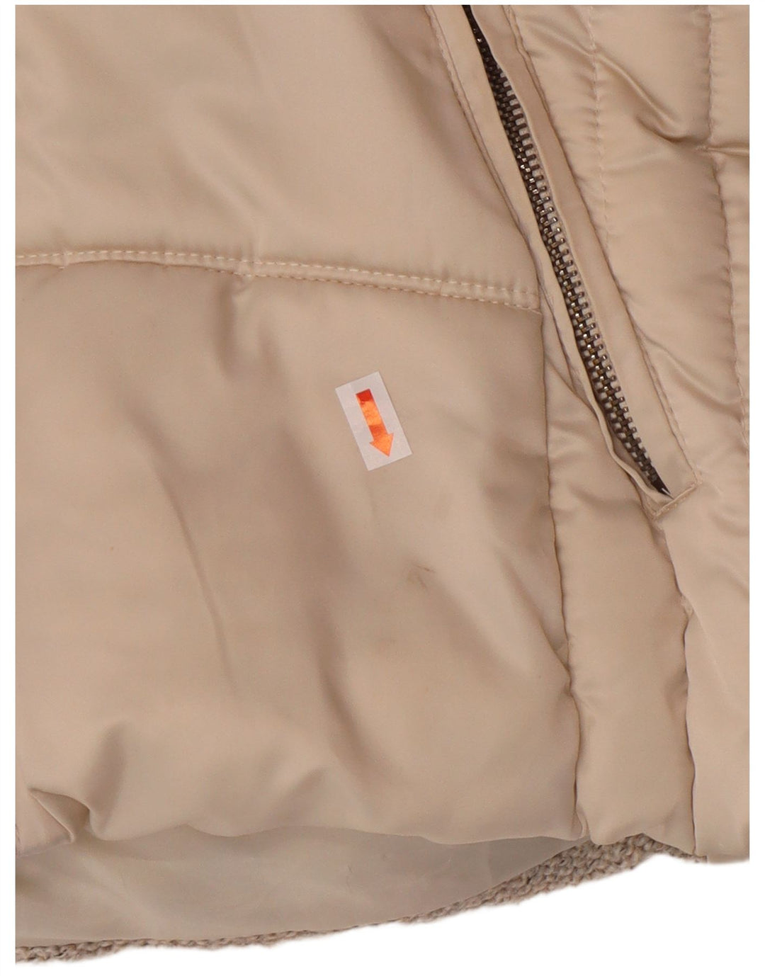 Gilet imbottito con cappuccio da donna Zara UK 10 piccolo poliestere beige