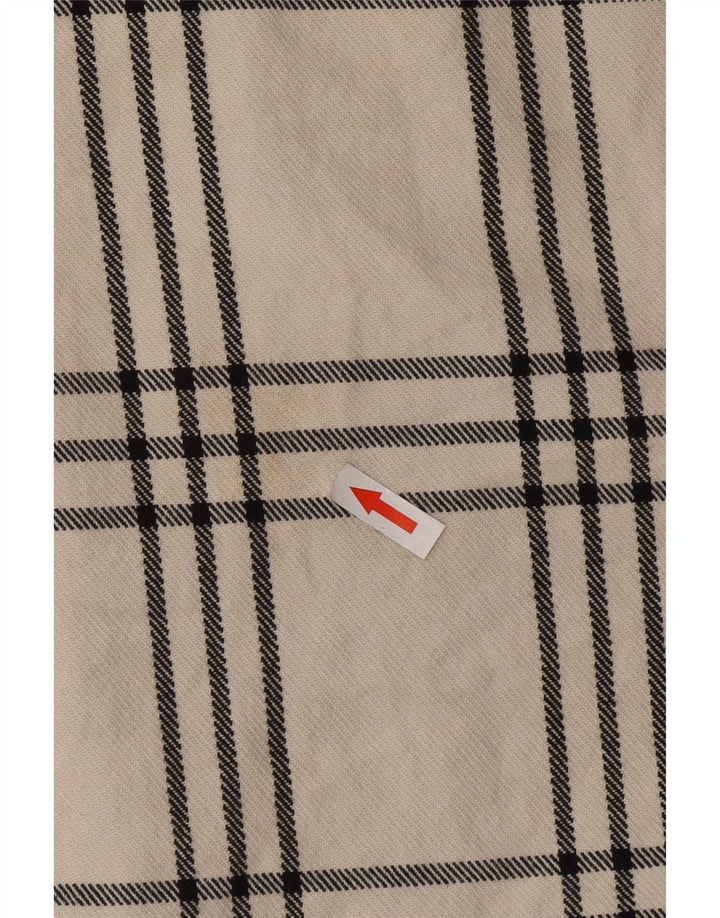 Zara Camicia da uomo overshirt vestibilità rilassata in flanella di cotone a quadri bianchi grandi