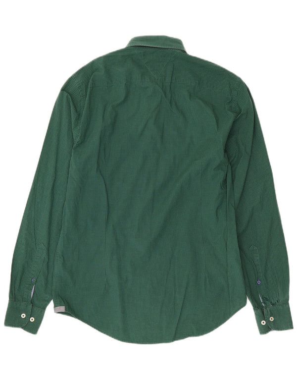 Tommy Hilfiger Camicia da uomo New York Fit piccola in cotone a quadretti verde