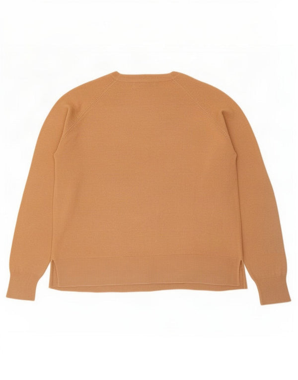 Zara Womens Boat Neck Jumper Sweater UK 14 Medium Beige Viscose