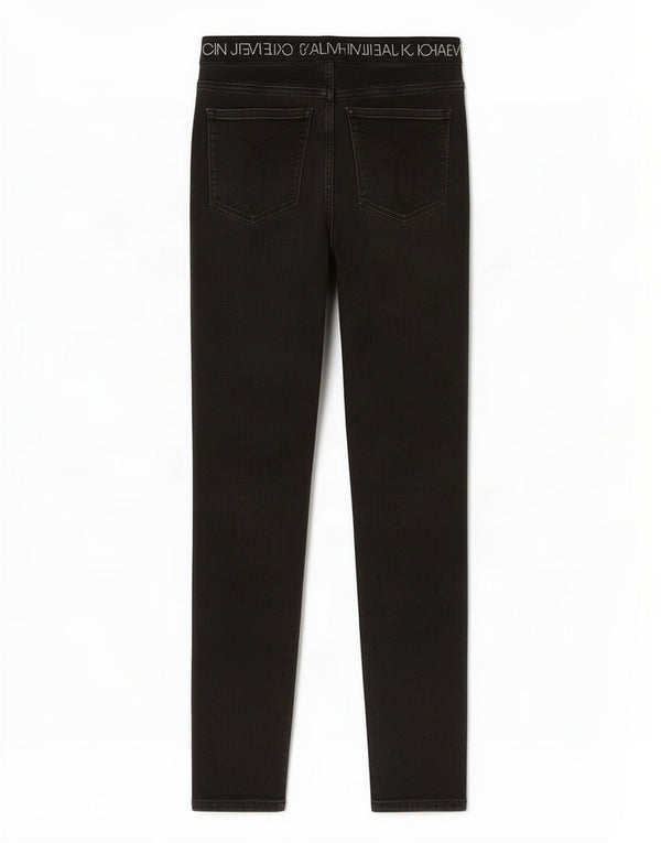 Jeans super skinny da donna a vita alta Calvin Klein W28 L27 neri