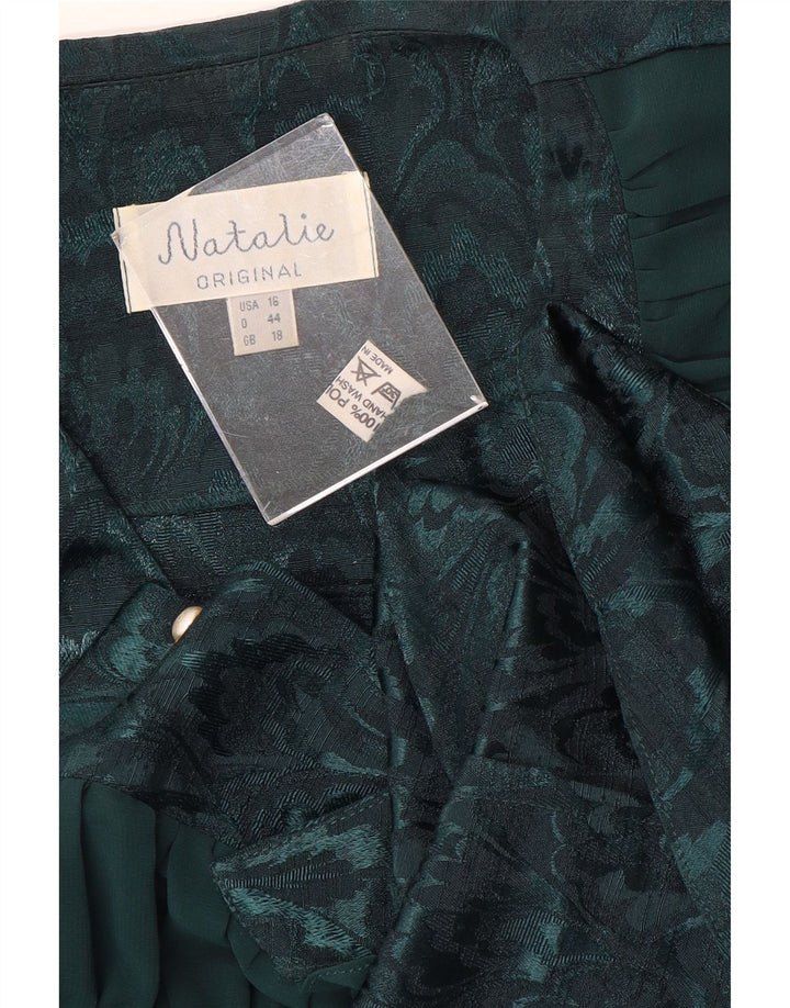 Camicetta da donna VINTAGE UK 18 XL Poliestere floreale verde