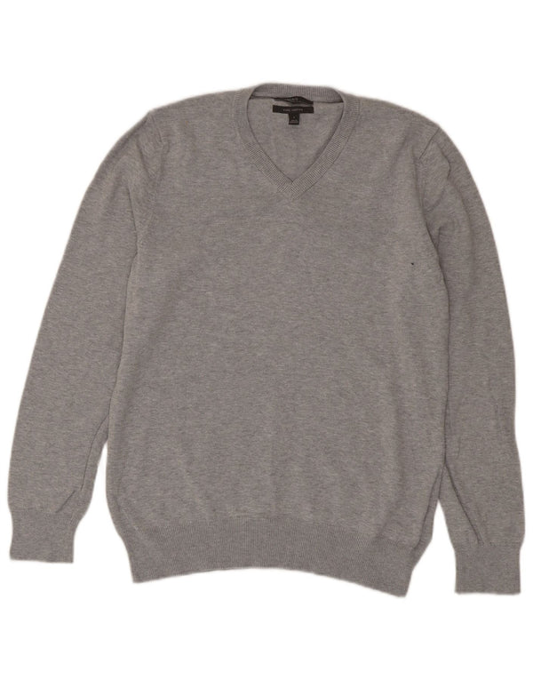 Maglione maglione con scollo a V da donna Marks & Spencer UK 10 piccolo cotone grigio