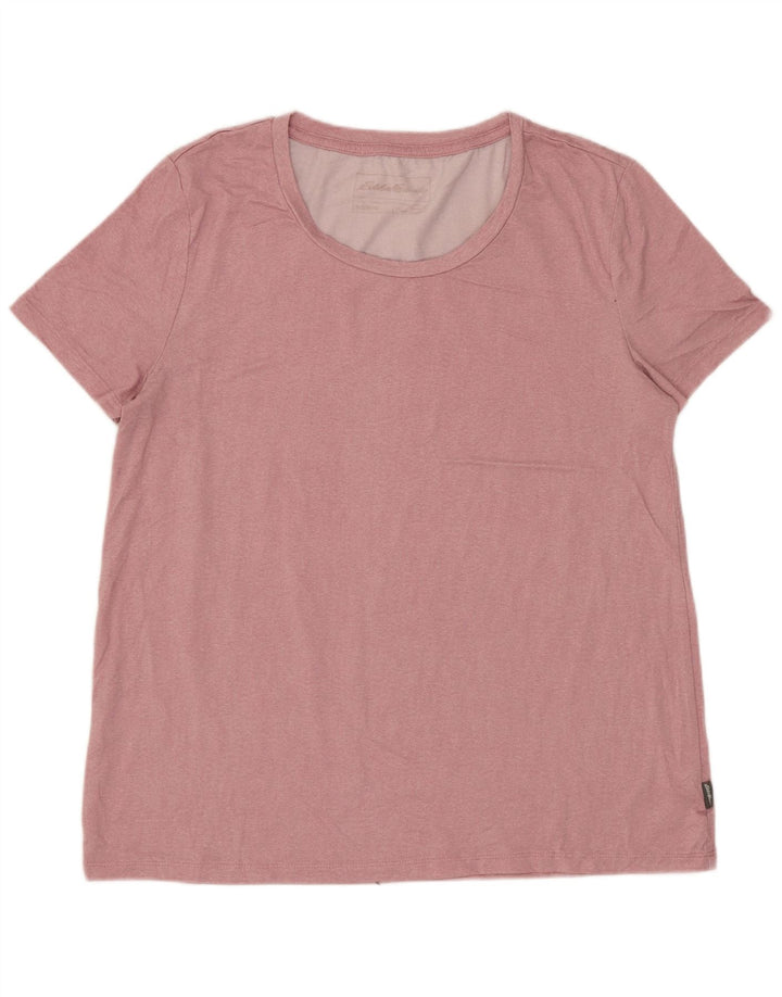 T-shirt da donna EDDIE BAUER UK 10 piccola rosa poliestere