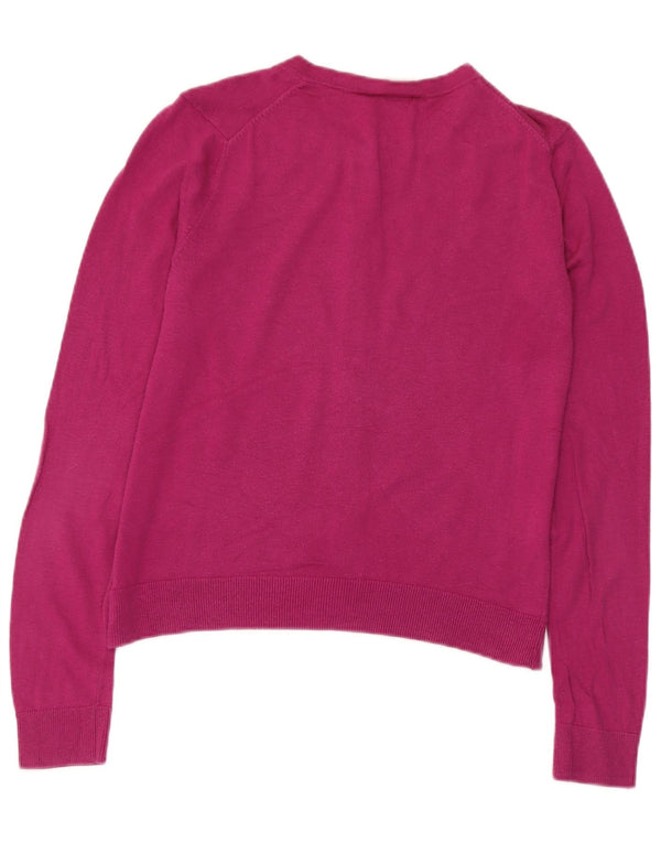 Maglione cardigan corto da donna Gap UK 10 piccolo cotone rosa