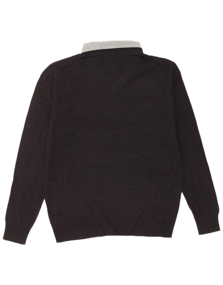 PIERRE CARDIN Maglione da uomo con scollo a V grande acrilico nero