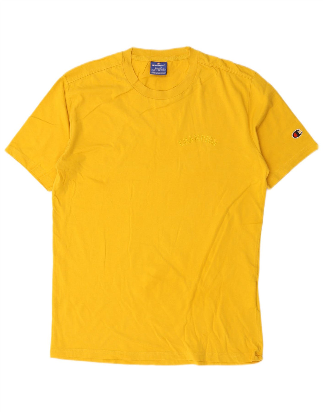 T-shirt da uomo Champion Top Small in cotone giallo