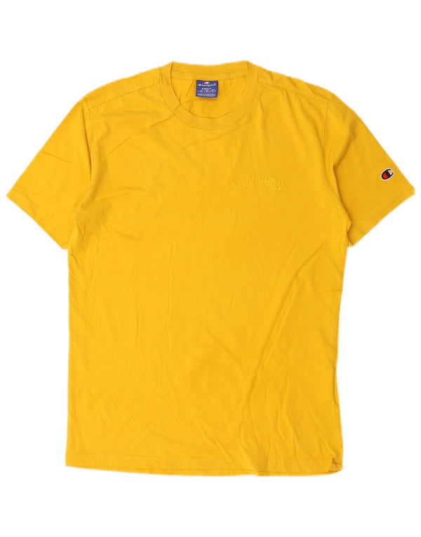 T-shirt da uomo Champion Top Small in cotone giallo