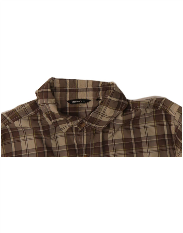 ROHAN Mens Shirt Medium Brown Check Polyamide