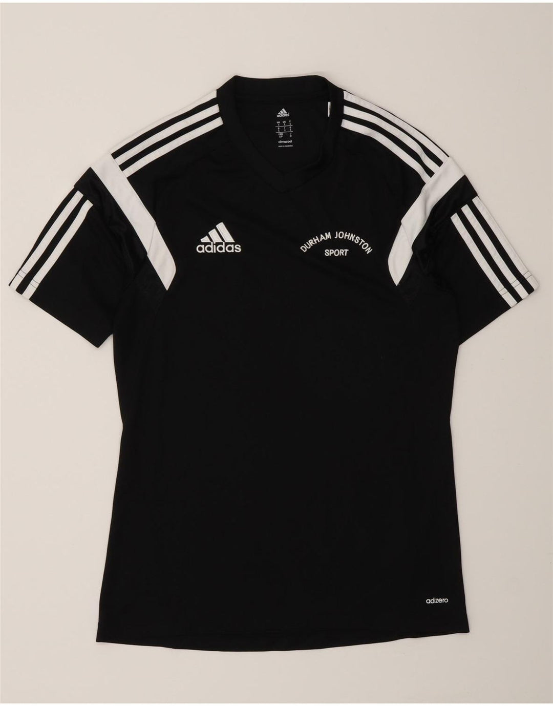 T-shirt grafica Adidas da uomo Durham Top Small in poliestere color block nero
