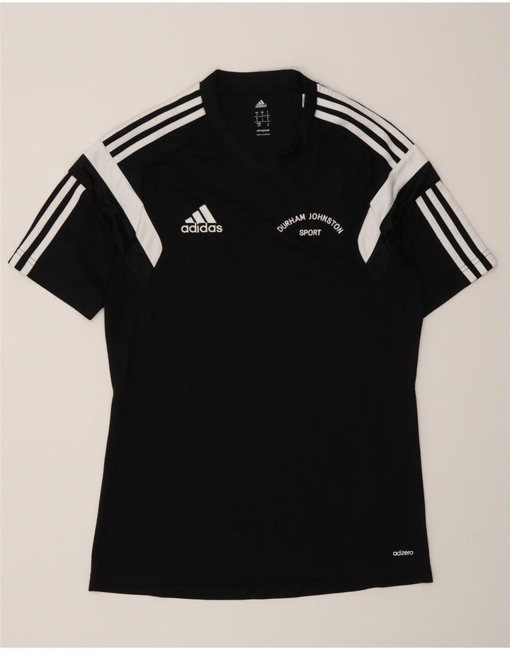 T-shirt grafica Adidas da uomo Durham Top Small in poliestere color block nero