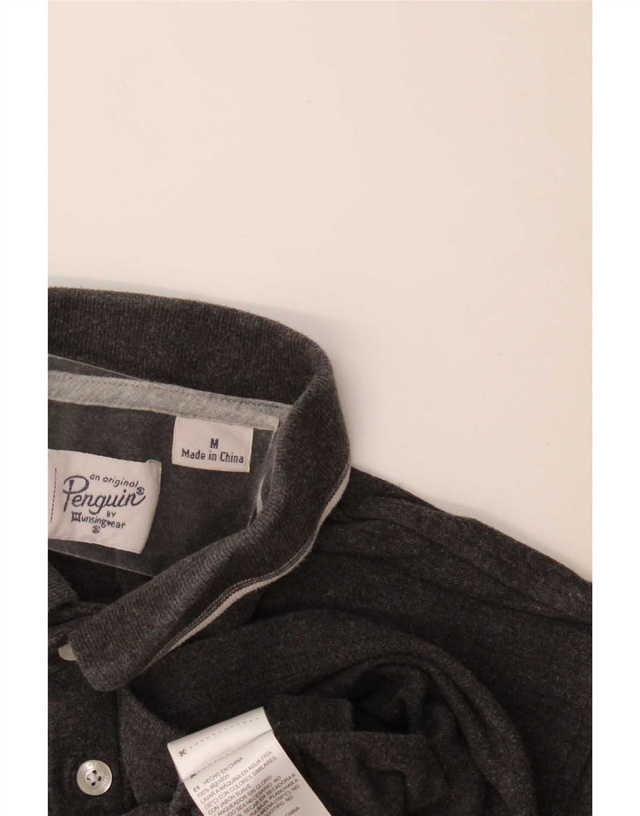 Polo da uomo Penguin in cotone grigio medio