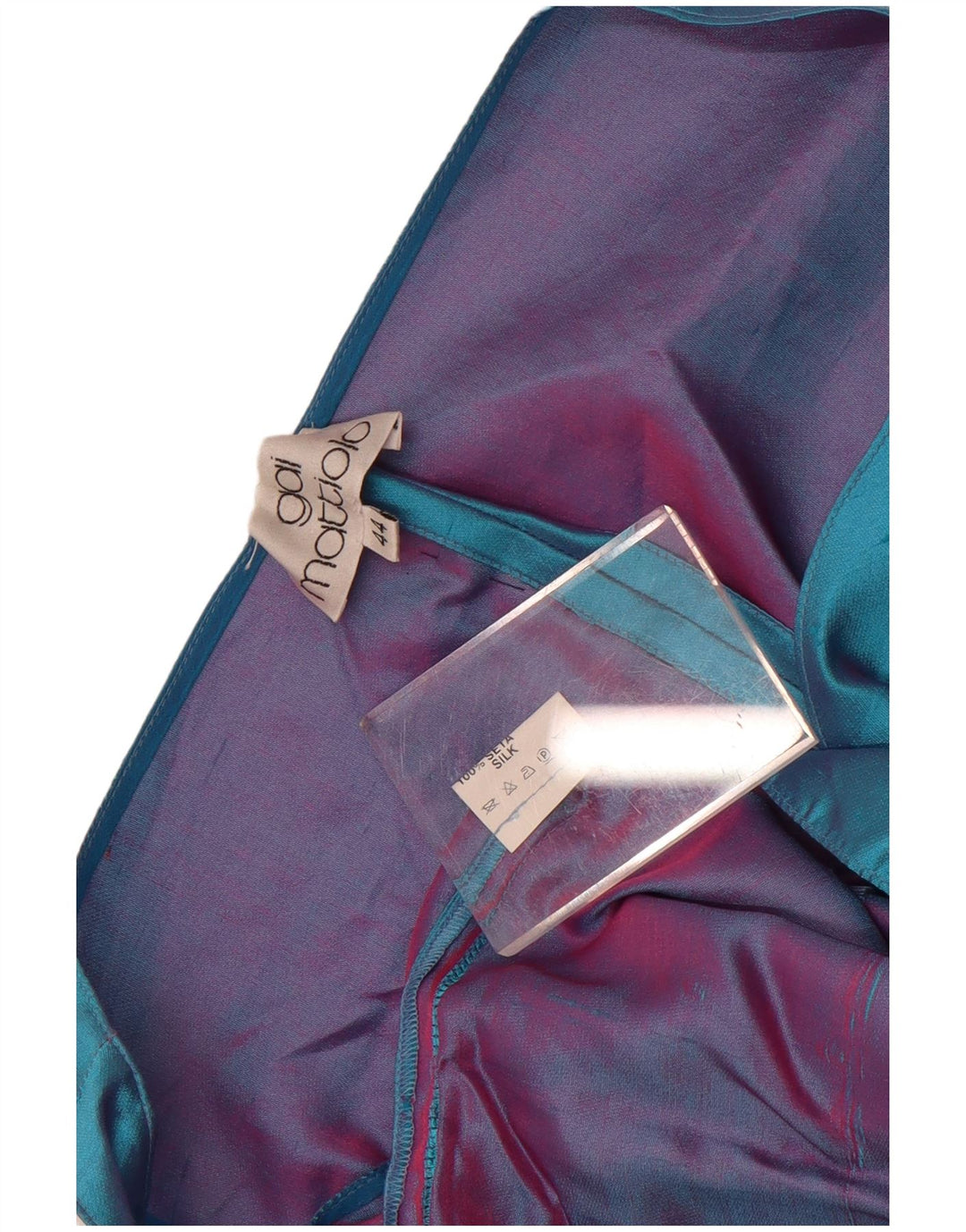 Gai Mattiolo Top Blusa Senza Maniche Donna IT 44 Blu Medio Seta