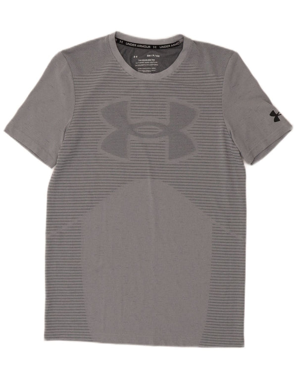 Maglietta grafica da uomo Under Armour Heat Gear Top piccolo grigio gessato